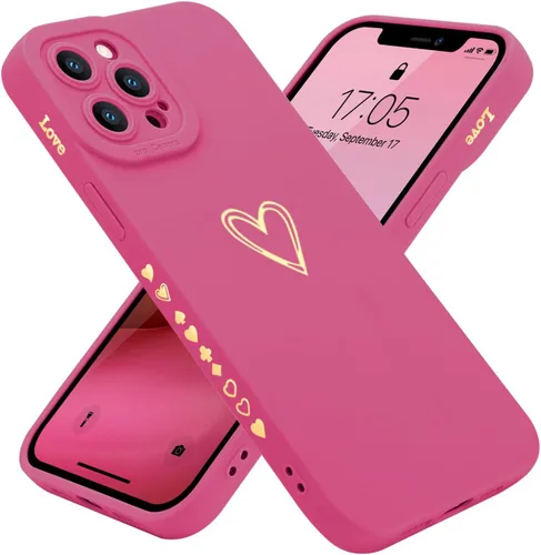 Vista 28 de Teageo Funda compatible con iPhone 12 Pro Max de 6.7 pulgadas para mujeres y niñas, bonito corazón de lujo