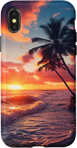 Vista 5 de Palm Tree Sunset Tropical Boho Beach Aesthetic Vacation Case for iPhone 17