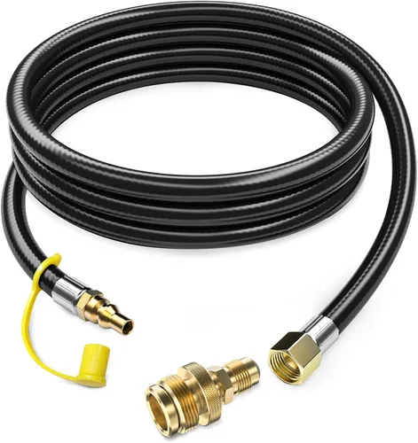 Vista 8 de GasXpert Manguera de conexión rápida de propano de 7 pies para RV a parrilla de gas, accesorios de conexión rápida de propano para botella