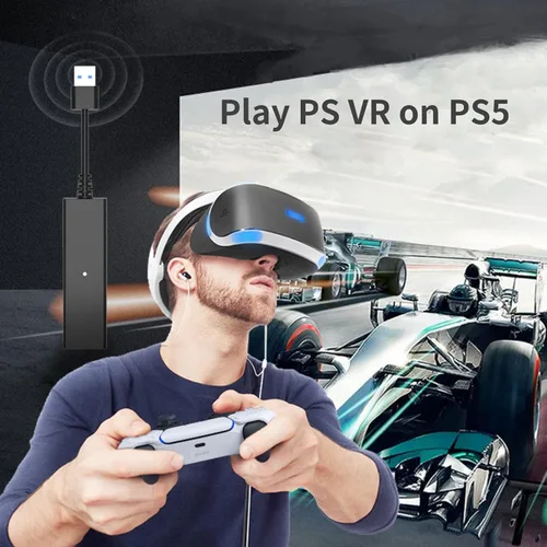 Vista 3 de Adaptador de cámara PSVR para consola de juegos PS5, cable convertidor PS VR para cámara host PS4, reproduce PS VR en PS5