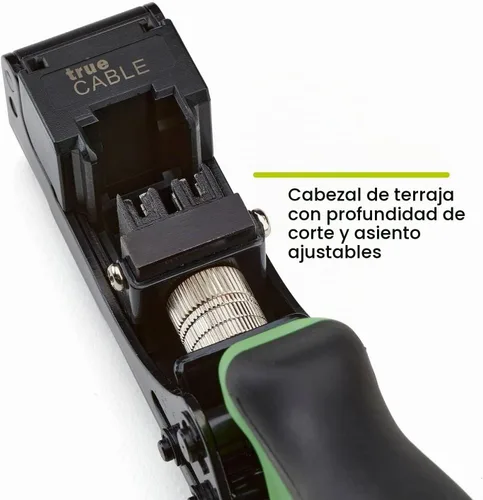 Vista 3 de TRUE CABLE Herramienta de Terminación de Jack Keystone RJ45 de 90 Grados, Conexión de Cable Ethernet UTP Cat5e/Cat6/Cat6A de EZ Terminación Punch