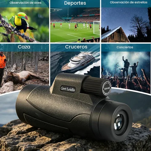 Vista 8 de Telescopio monocular HD 10x42 para adultos - Trípode y Prisma BAK-4, lente FMC, IPX7 impermeable, compacto para observación de aves, observación