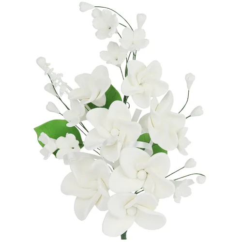 Vista 12 de O'Creme Aerosol de Flor de Masa de Goma, Rosa Blanca 6x8 - Flores Comestibles para Decorar Pasteles - Decoraciones de Flores para Tartas, Caramelos