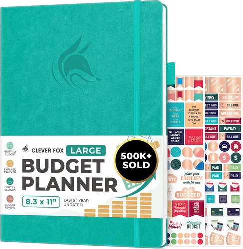Vista 22 de Clever Fox Planificador de presupuesto de bolsillo, mini cuaderno de seguimiento de gastos. Organizador de presupuestos mensual, cuaderno