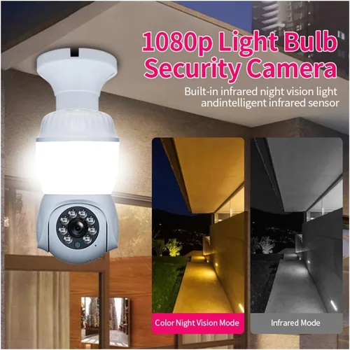 Vista 3 de 3MP E27 WiFi PTZ LED bombilla de seguridad CCTV cámara