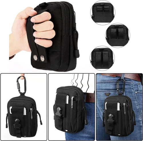 Vista 5 de PHILEX - Bolsa táctica Molle EDC Utility Gadget al aire libre para hombres con cinturón de teléfono clip funda