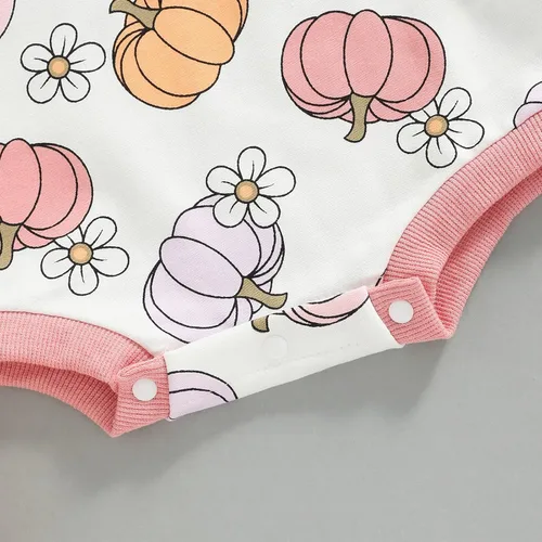 Vista 6 de OikMombiu Traje de Halloween para bebé y niña, camiseta y pantalones divertidos de fantasma, manga larga, cuello redondo, ropa linda
