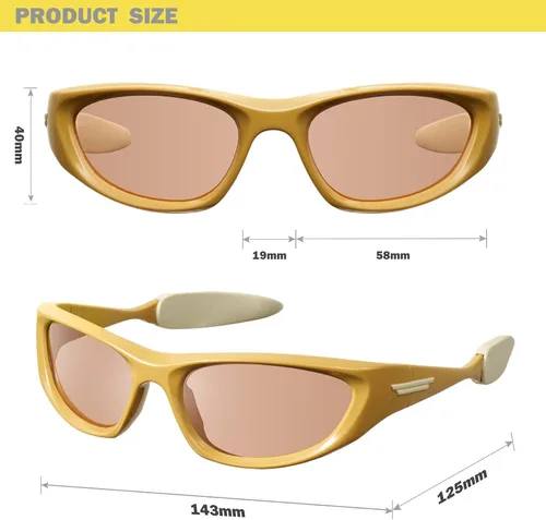 Vista 5 de mosanana Gafas de sol redondas Y2K para mujeres y hombres, modelo Freak