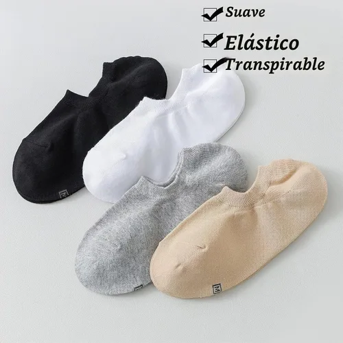 Vista 6 de Calcetines invisibles de algodón para mujer, de corte bajo, planos, 12