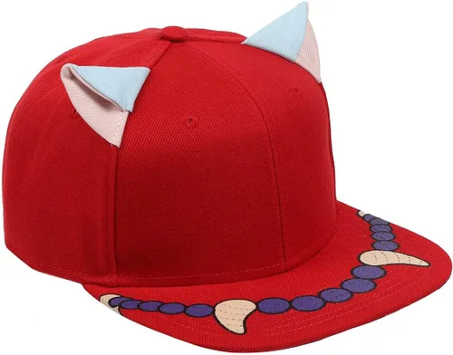 Vista 3 de Bioworld Inuyasha Anime Cartoon Necklace Rojo y Azul El Snapback Sombrero, Rojo
