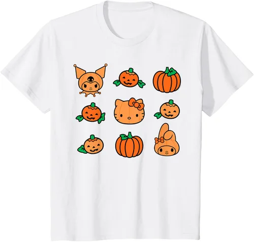 Vista 18 de Camiseta de Halloween Hello Kitty My Melody Kuromi Pumpkins