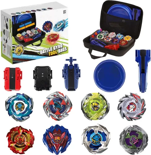 Vista 7 de MUSTYBELT Juego de Trompos para Combate Burst Gyro, Juego de Juguete para Regalo para Niños de 6, 8, 10, 12+ años, Juego de Combate con 12 Trompos