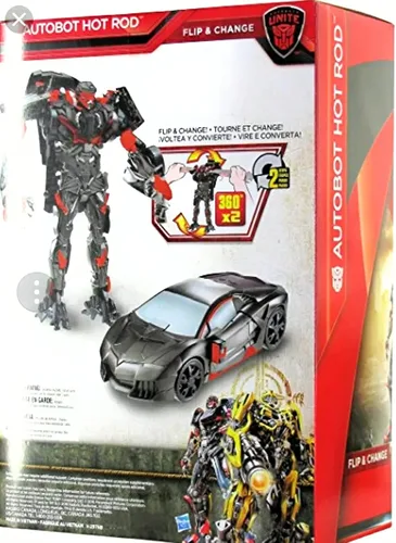 Vista 3 de Transformers: El último caballero, Autobot Unite, Figura de Autobot Hot Rod de 11 pulgadas, Flip & Change