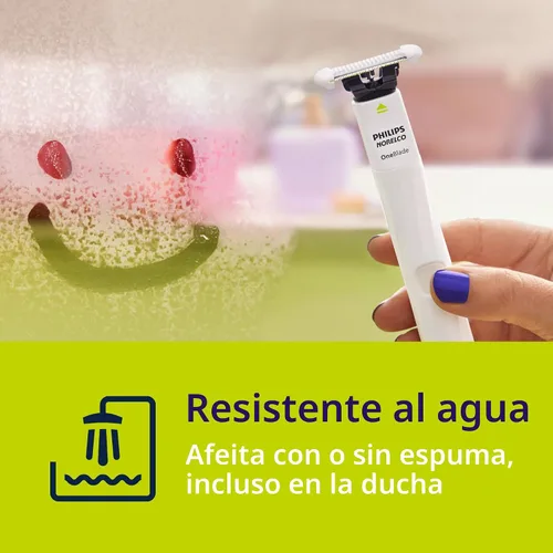 Vista 4 de Philips Norelco OneBlade Intimate, diseñada para el aseo púbico, recorte y afeitado con protección extra para la piel, Modelo QP1924/70