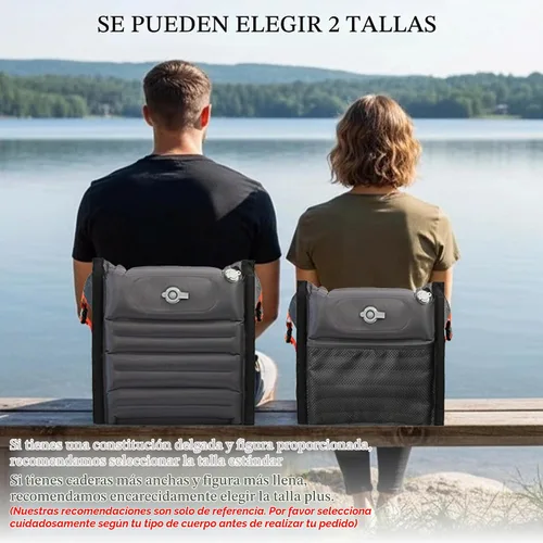 Vista 7 de EULANT Asientos plegables inflables ligeros para silla de camping con soporte trasero y correas ajustables, sillas plegables para camping