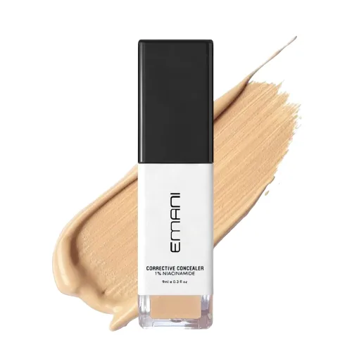 Vista 8 de Emani HD Corrective Liquid Mineral Corrective Corrective Skin - Corrector de cobertura completa con vitamina C y ácido hialurónico, ligero