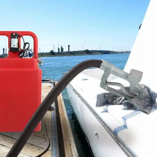 Vista 7 de Tanque de combustible portátil de 32 galones y 120 litros con bomba diésel de 12 V