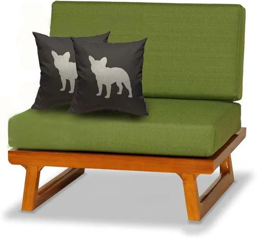 Vista 5 de Mugod Funda de almohada cuadrada de lino con silueta de bulldog francés para el hogar, funda de almohada cuadrada de lino para hombres y mujeres