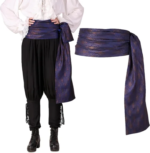 Vista 21 de ThePirateDressing Disfraz de pirata medieval renacentista para Halloween, banda grande