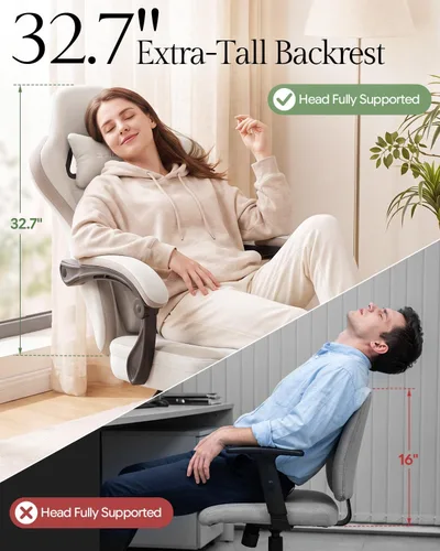 Vista 4 de Silla de juegos Dowinx con tela transpirable, silla de computadora con colchón de resorte de bolsillo, silla de oficina cómoda con almohadilla