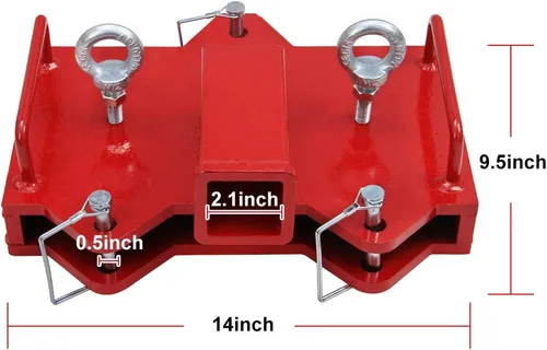 Vista 2 de NIXFACE Accesorio de remolque de carretilla elevadora de 2 pulgadas, receptor de enganche de remolque para horquillas de plataforma dobles