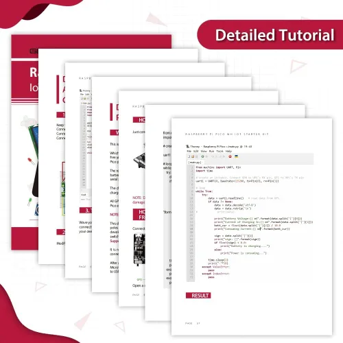 Vista 2 de GeeekPi Kit definitivo para Raspberry Pi Pico W con encabezados, tutoriales detallados, ejemplos de proyectos, varios elementos para programación