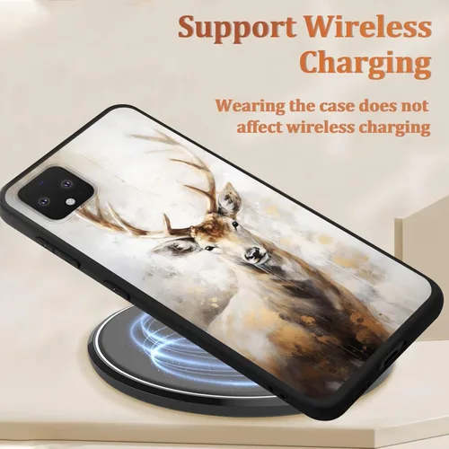 Vista 3 de Funda para Pixel 4 XL, funda de goma de silicona suave a prueba de golpes, funda protectora de cuerpo completo para Google Pixel 4 XL, ciervo