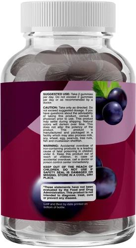 Vista 9 de Gomitas de hierro multivitamínico natural para adultos, vitaminas gomosas para adultos con hierro y vitaminas del complejo B que aumentan