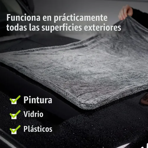 Vista 2 de ExoForma Toalla de secado para auto Mega - Soporta hasta 9 libras, sin rayas, arañazos o manchas de agua 1200 GSM microfibra tejido de doble