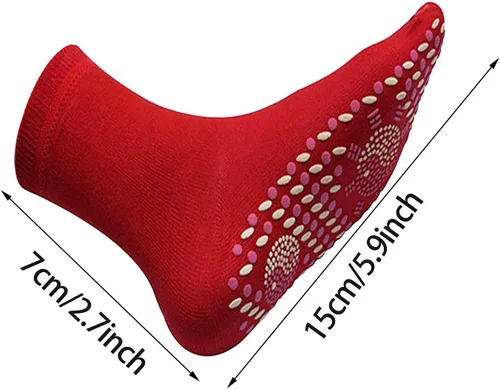 Vista 6 de COMIOR 4 pares de calcetines de calentamiento automático de colores mixtos, calcetines calefactables, calcetines calefactables para senderismo