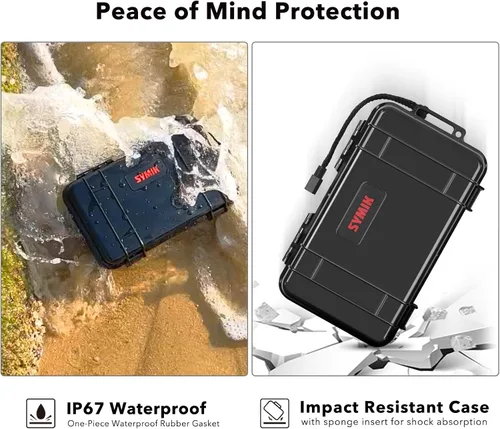 Vista 3 de SYMIK - Funda rígida para DJI Osmo Pocket 4 / Pocket 3 / Xtra Muse Waterproof Shockproof Hard Case, Portable Travel Storage Case with Wrist Strap