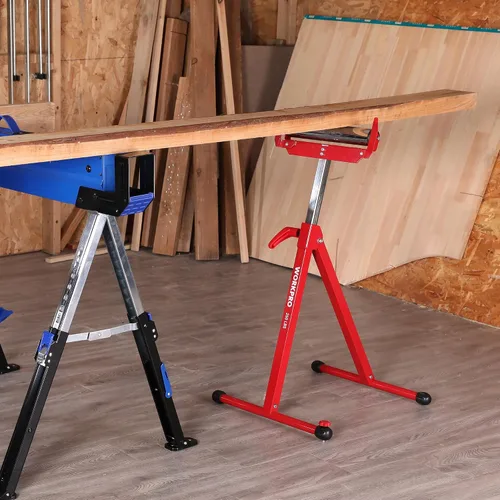 Vista 7 de WORKPRO Soporte de Rodillo Plegable con Altura Ajustable, Servicio Pesado con Capacidad de Carga de 250 LB, Salida para Carpintería