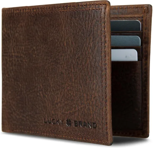 Vista 5 de Lucky Brand Men's Bifold Wallet ID Window Card Slots Genuine Leather Organization Durable Stylish
