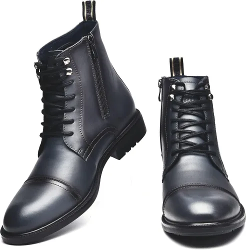 Vista 2 de Botas Chelsea para hombre, elegantes y cómodas, de cuero, con cremallera