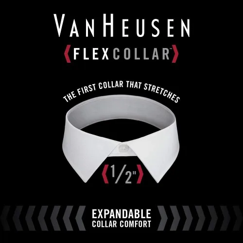 Vista 5 de Van Heusen - Camisa de vestir para hombre, corte entallado, cuello flexible, elástica, sólida.