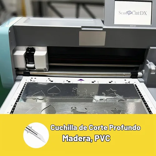 Vista 6 de Paquete de 2 cuchillas de corte profundo CABLDF1 para Brother ScanNCut, ScanNCut2, ScanNCut DX2 y DesignNCut, utilizando material de acero