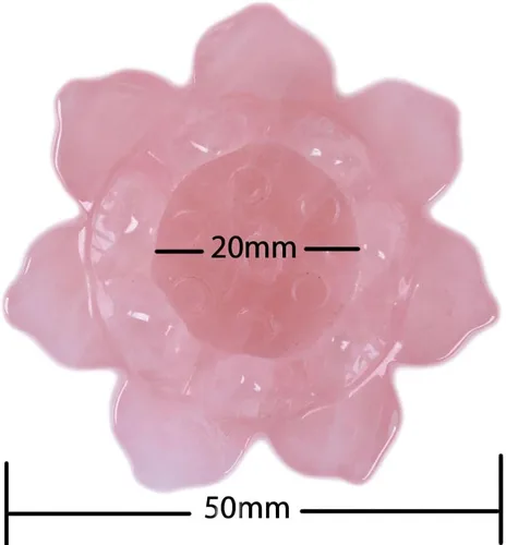 Vista 2 de Justinstones Soporte de bola de cristal tallado de flor de loto de cuarzo rosa