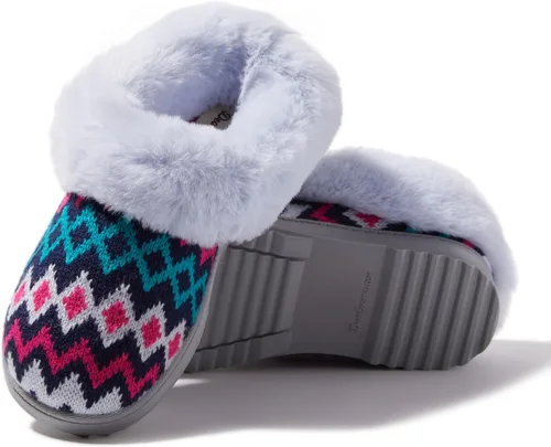Vista 3 de Dearfoams Pantuflas de punto de chenilla Hannah para mujer