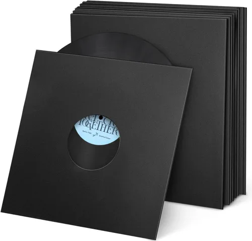 Vista 12 de Facmogu 10 piezas de 30,48 cm de fundas para discos de vinilo LP, fundas de discos de vinilo de cartón de 350 g/m² con acabado kraft, fundas