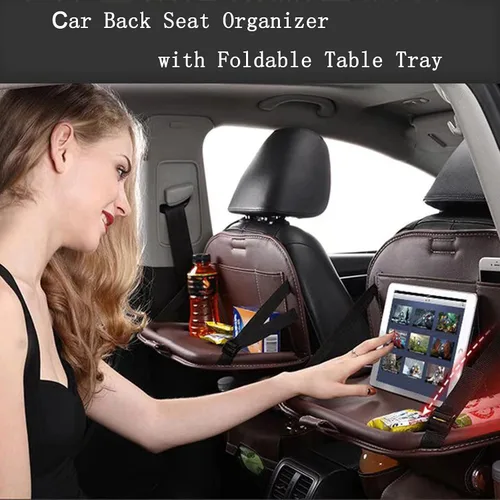 Vista 2 de Organizador de asiento trasero de automóvil, organizadores de asiento trasero de automóvil y almacenamiento con soporte para tableta, protectores