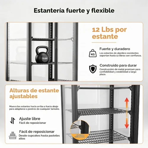 Vista 5 de Tylza Refrigerador de exhibición de encimera Puerta de vidrio doble de 2.7