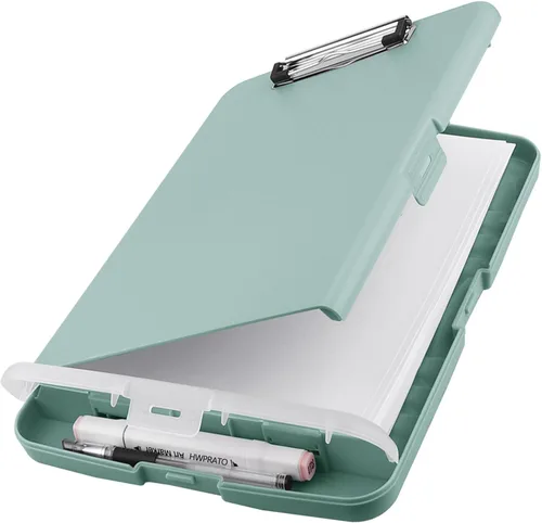 Vista 9 de HWPRATO Organizador de Portapapeles con Almacenamiento Portapapeles Plegable para Enfermería Carpeta de Archivo de Plástico con Estuche de Azul