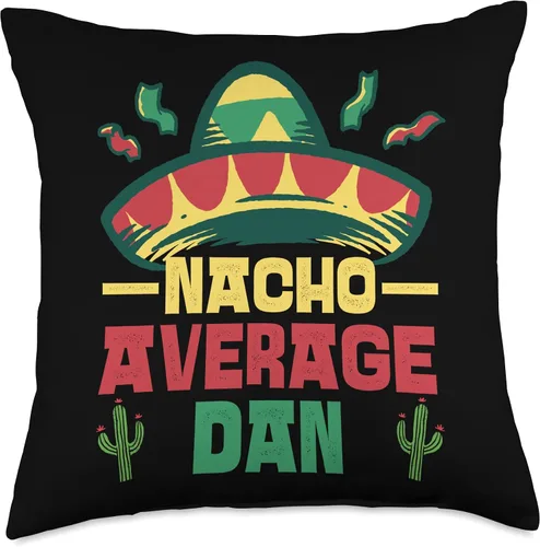 Vista 4 de Not Your Ordinary Name. Nacho Average Dan - Almohada (16 x 16 pulgadas), multicolor