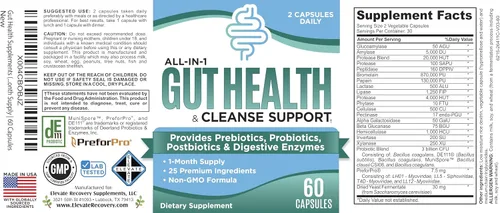 Vista 7 de Suplemento de apoyo para la salud intestinal (25 en 1) con prebióticos, probióticos, postbióticos y enzimas digestivas Suplementos intestinales