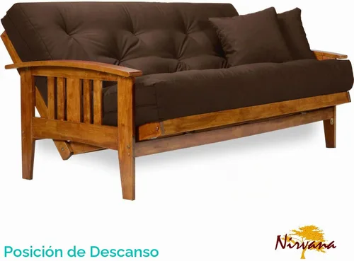 Vista 3 de sofá cama estilo westfield - Tamaño queen, colchón de 8 pulgadas, Madera Noble