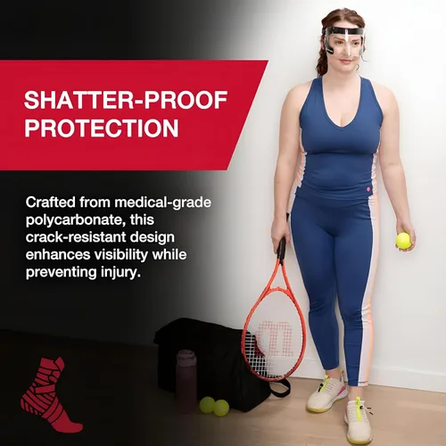Vista 2 de MUELLER Máscara facial de medicina deportiva para hombres y mujeres, protector facial transparente ajustable, protección de nariz y mejillas