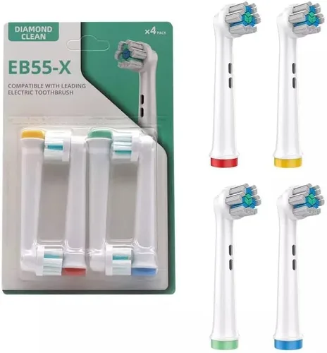 Vista 7 de Cabezales de repuesto para cepillo de dientes eléctrico Oral-B Braun, Diamond Clean, EB55-X - Paquete de 4