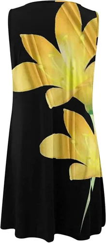 Vista 5 de Vestido de verano para mujer, estilo bohemio, a la moda, con tirantes delgados, elegante, con bolsillo, vintage, hombros descubiertos, vestido casual