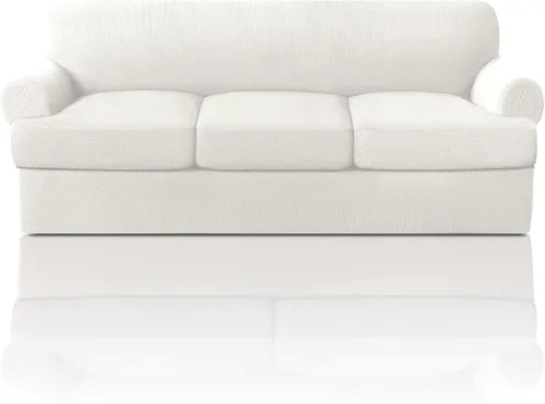 Vista 41 de PrinceDeco Fundas elásticas para sillón de 2 piezas, fundas de sofá para sillas con cojines en forma de T, fundas suaves para muebles con 1 funda