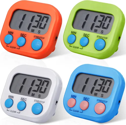 Vista 8 de Weewooday 50 temporizadores grandes para el aula, cronómetro, temporizador digital magnético para cocina, cuenta regresiva, multifunción, alarma